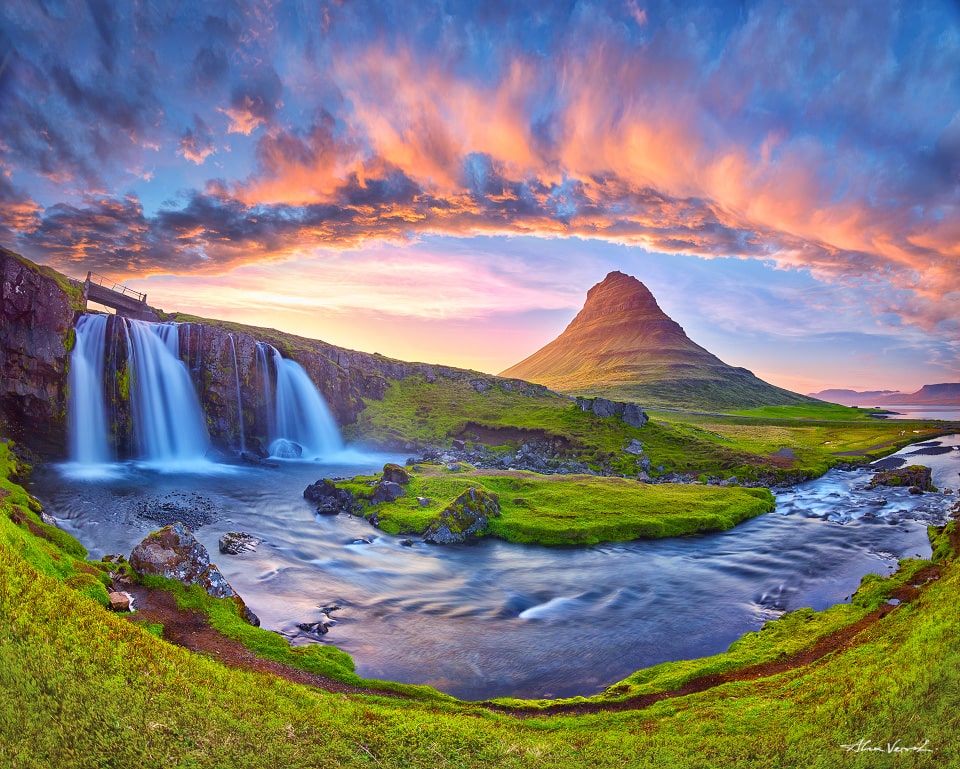 Kirkjufell Waterfall Photo, Iceland Landscape Picture