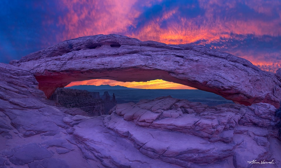 Mesa Arch At Night Photo, Canyonlands Picture